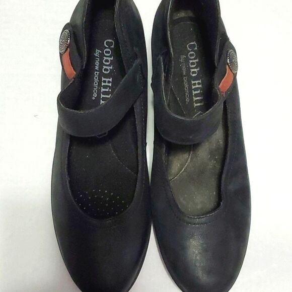 Cobb Hill by New Balance Black Leather Comfort Walking Work Platform Shoes - Picture 4 of 14